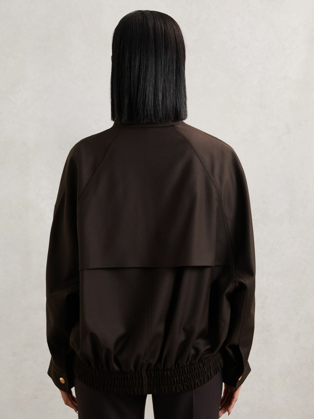 Wool Bomber Jacket Chocolate Brown | Women