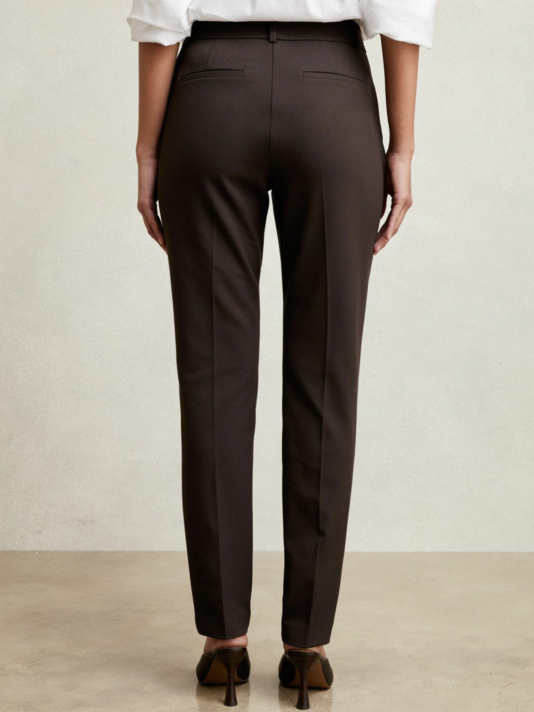Pintuck Tapered Trousers Chocolate Brown | Women