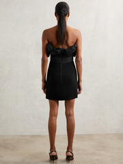 Sculptural Strapless Mini Dress Black | Women