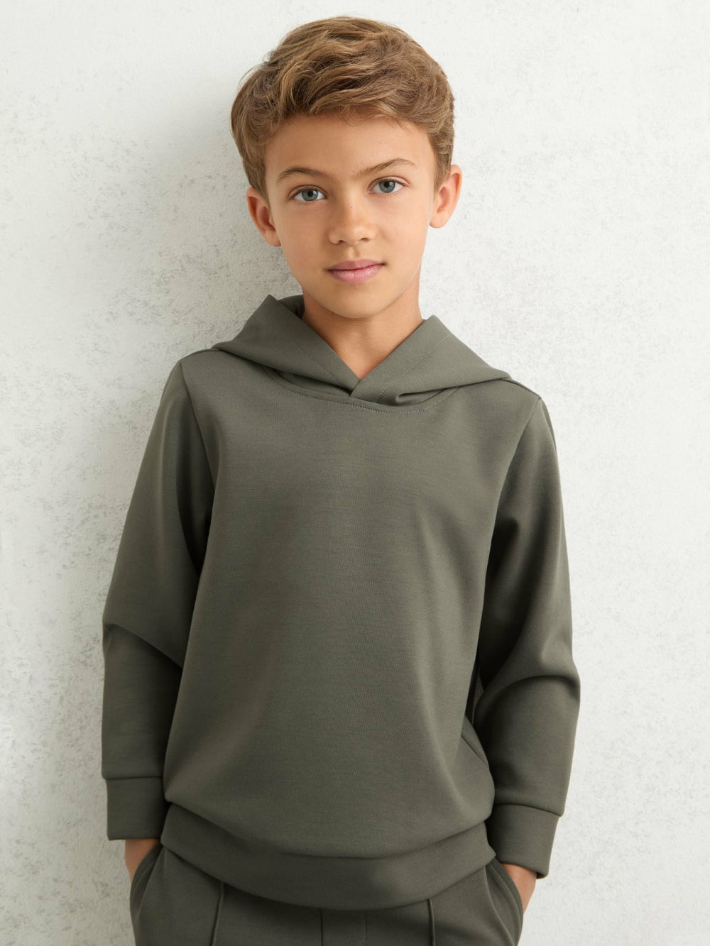 13-14 yrs Interlock Jersey Hoodie Dark Sage | Children & Baby
