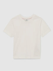 9-13 yrs Cotton Crew Neck T-Shirt Ivory | Children & Baby