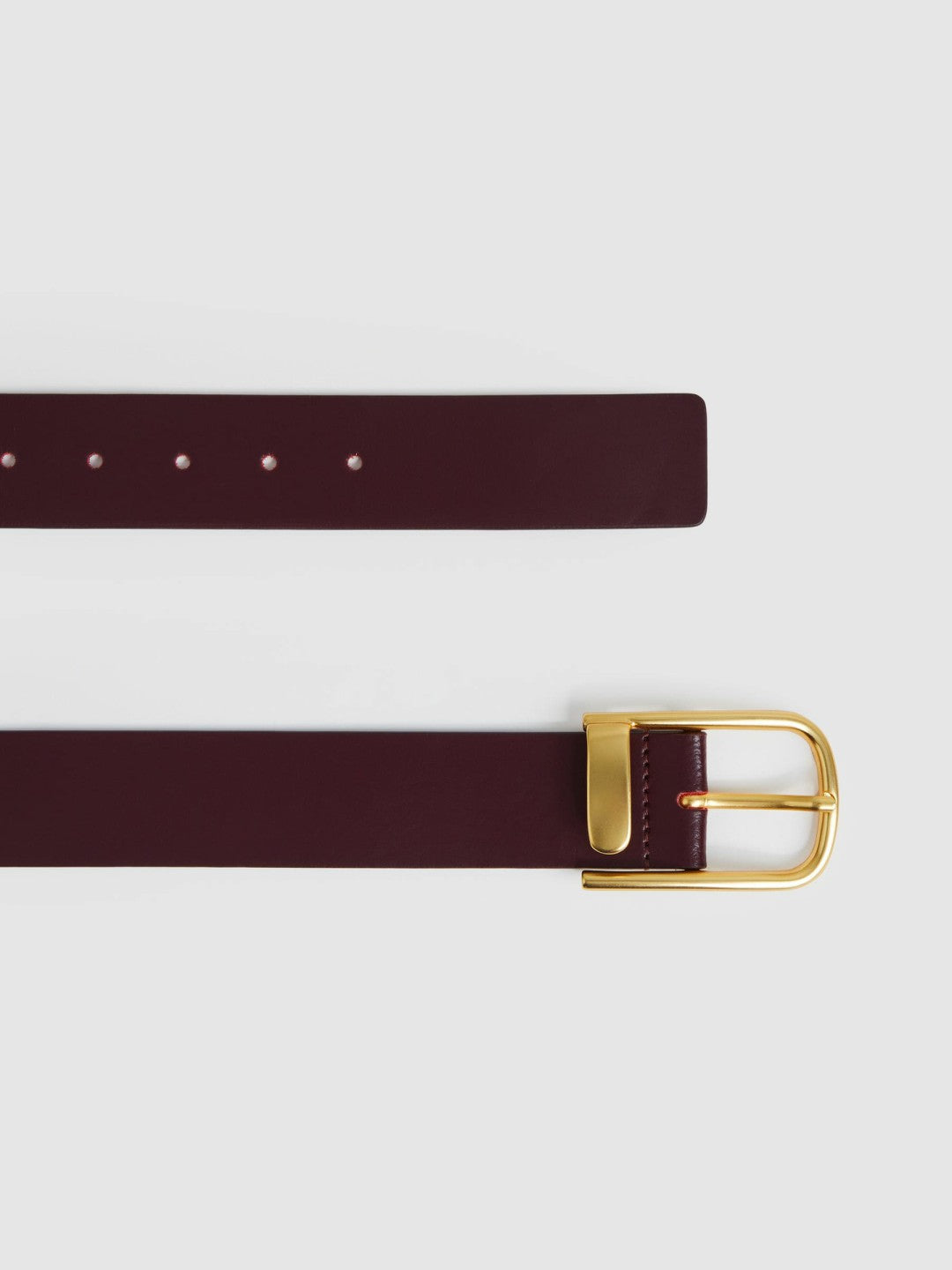 Leather Half Keeper Belt Burgundy | Women