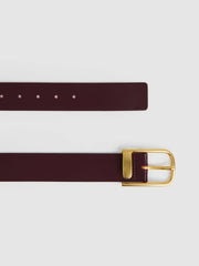 Leather Half Keeper Belt Burgundy | Women