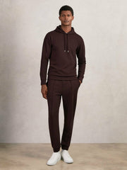 Interlock Jersey Drawstring Hoodie Cherry Red | Men