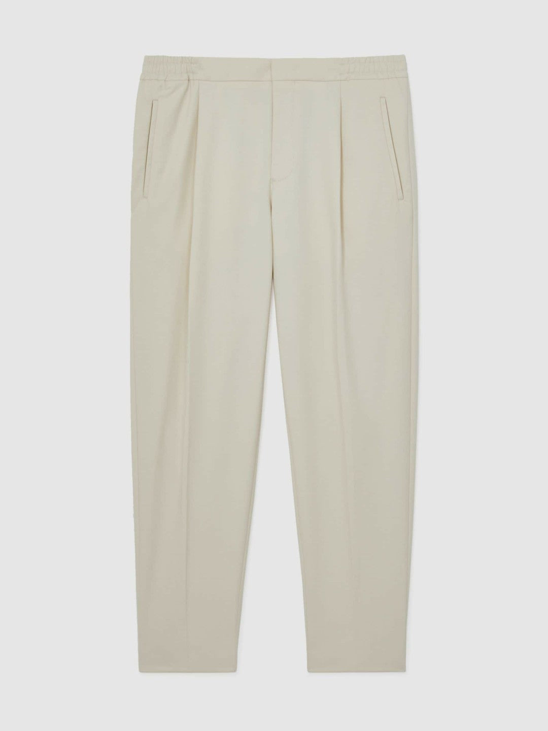 Tapered Drawstring Tailored Trousers Ecru | Men