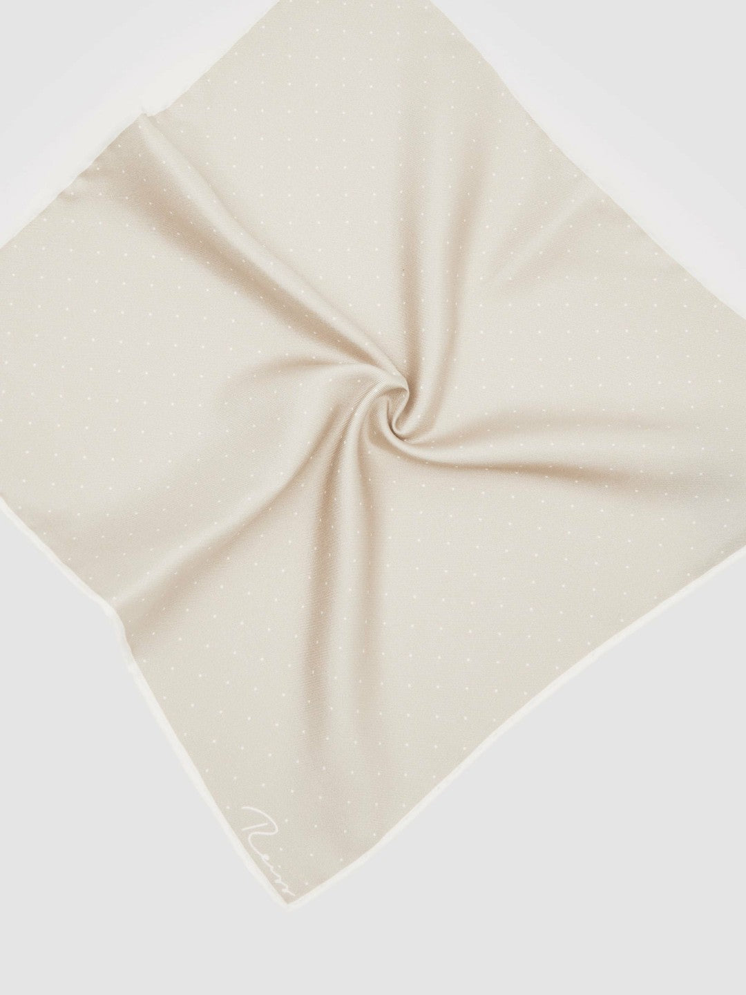 Silk Polka Dot Pocket Square Champagne | Men