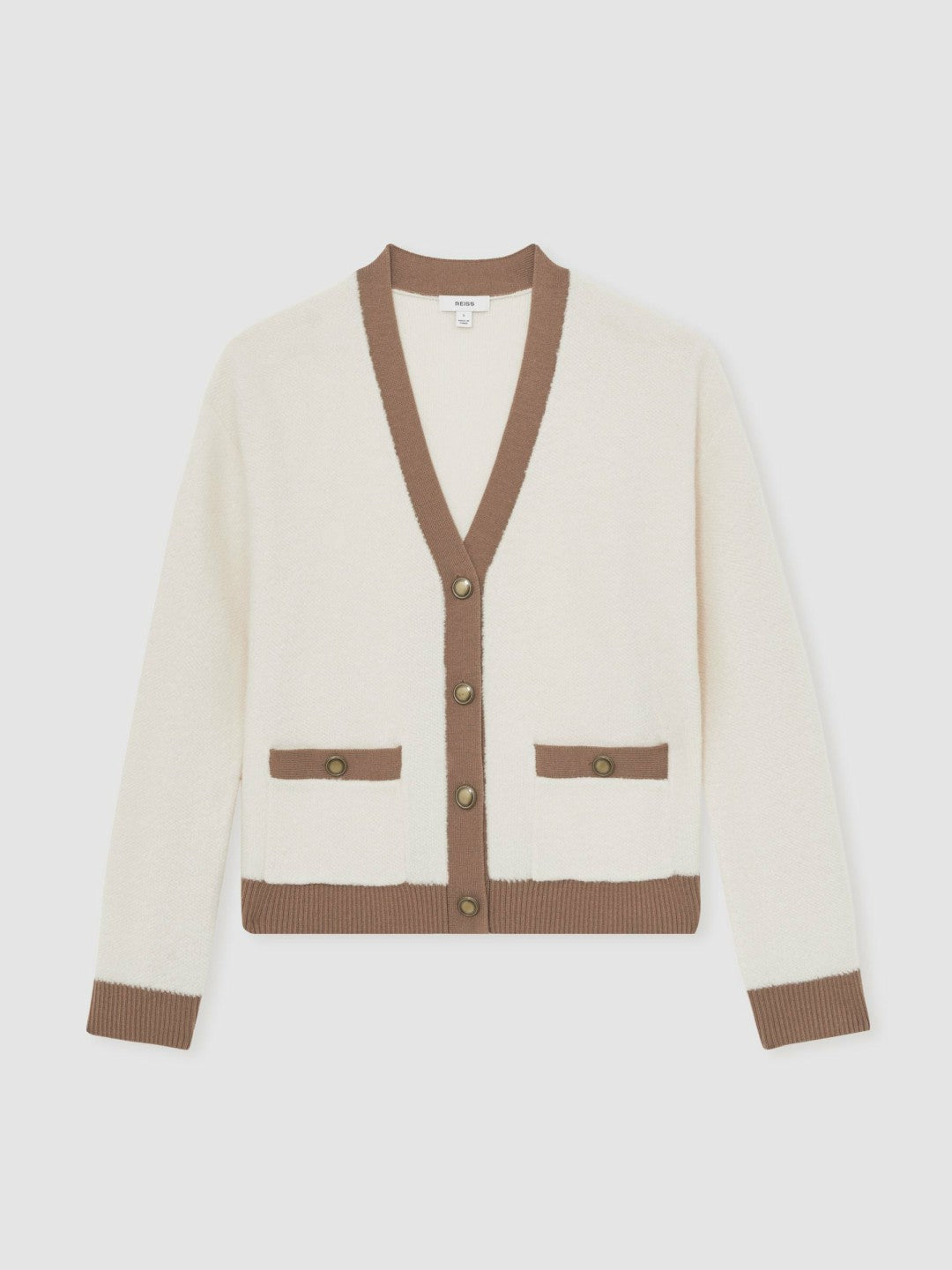 Wool Colourblock Cardigan Cream/Neutral | Women