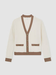 Wool Colourblock Cardigan Cream/Neutral | Women