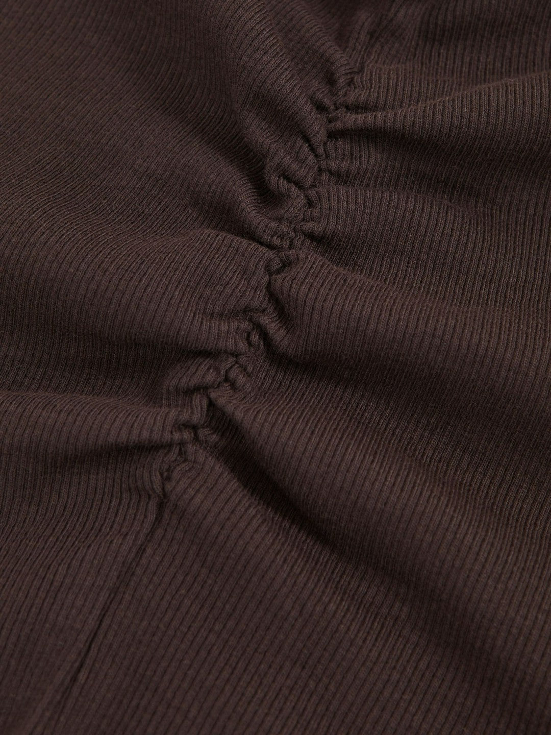 4-9 yrs Cotton Ruched Long-Sleeve T-Shirt with Stretch Chocolate | Children & Baby