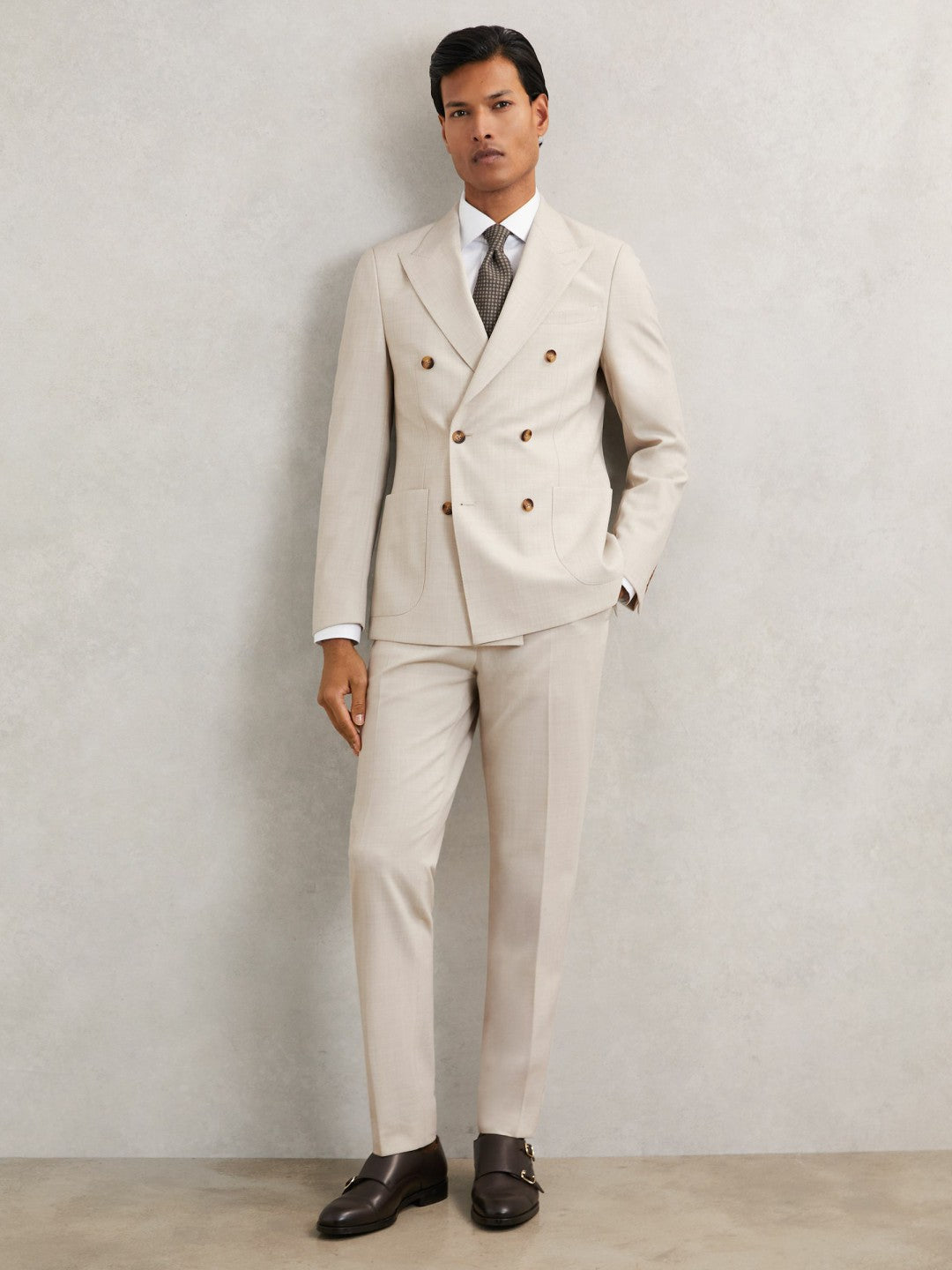 Slim-Fit Textured Suit Trousers With Wool Stone | Men