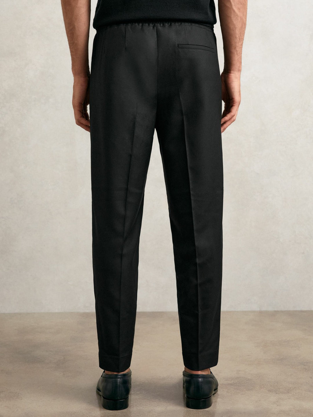 Tapered Drawstring Tailored Trousers Black | Men