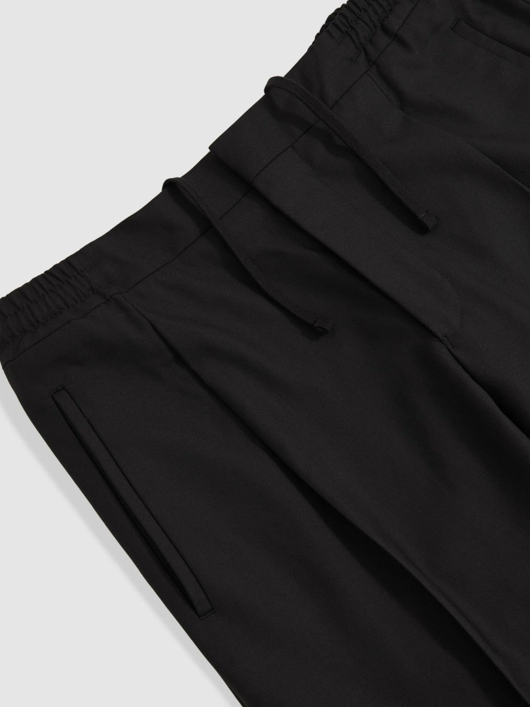 Tapered Drawstring Tailored Trousers Black | Men