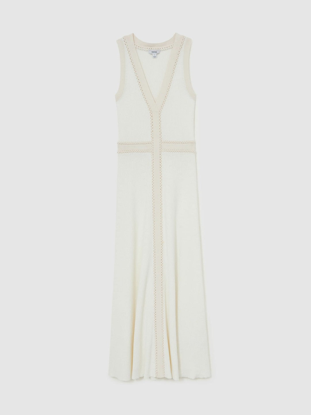Craft-Stitch Knitted Midi Dress Ivory | Women