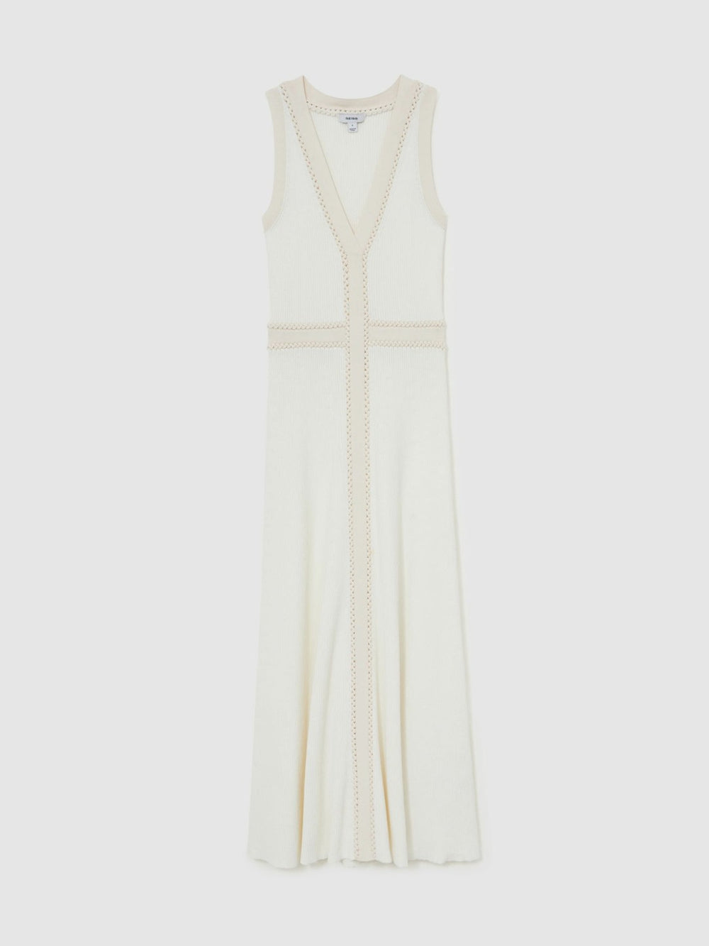 Craft-Stitch Knitted Midi Dress Ivory | Women