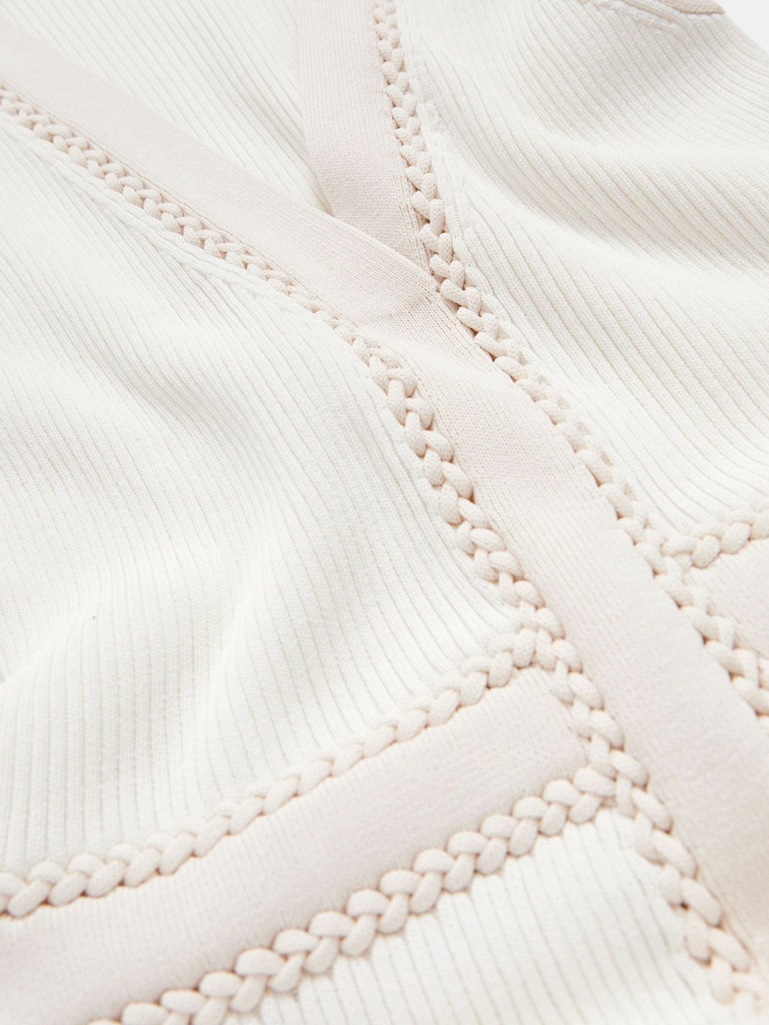 Craft-Stitch Knitted Midi Dress Ivory | Women