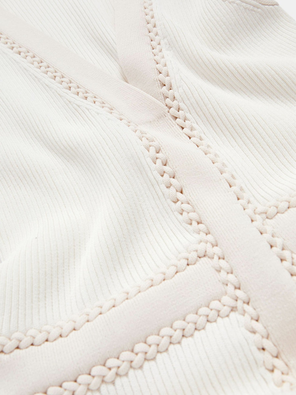 Craft-Stitch Knitted Midi Dress Ivory | Women