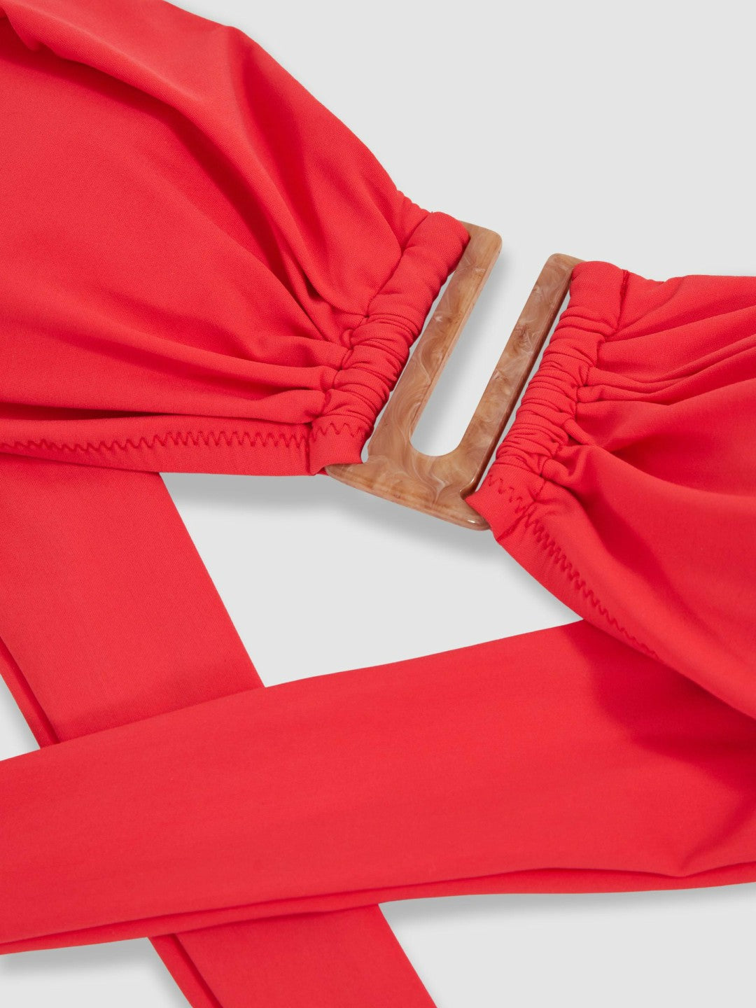 Removable Strap Bandeau Bikini Top Coral Red | Women