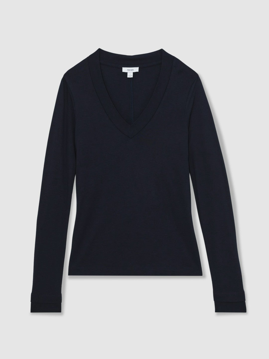 Jersey V-Neck Top Navy | Women