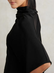 Cape Detail Top Black | Women