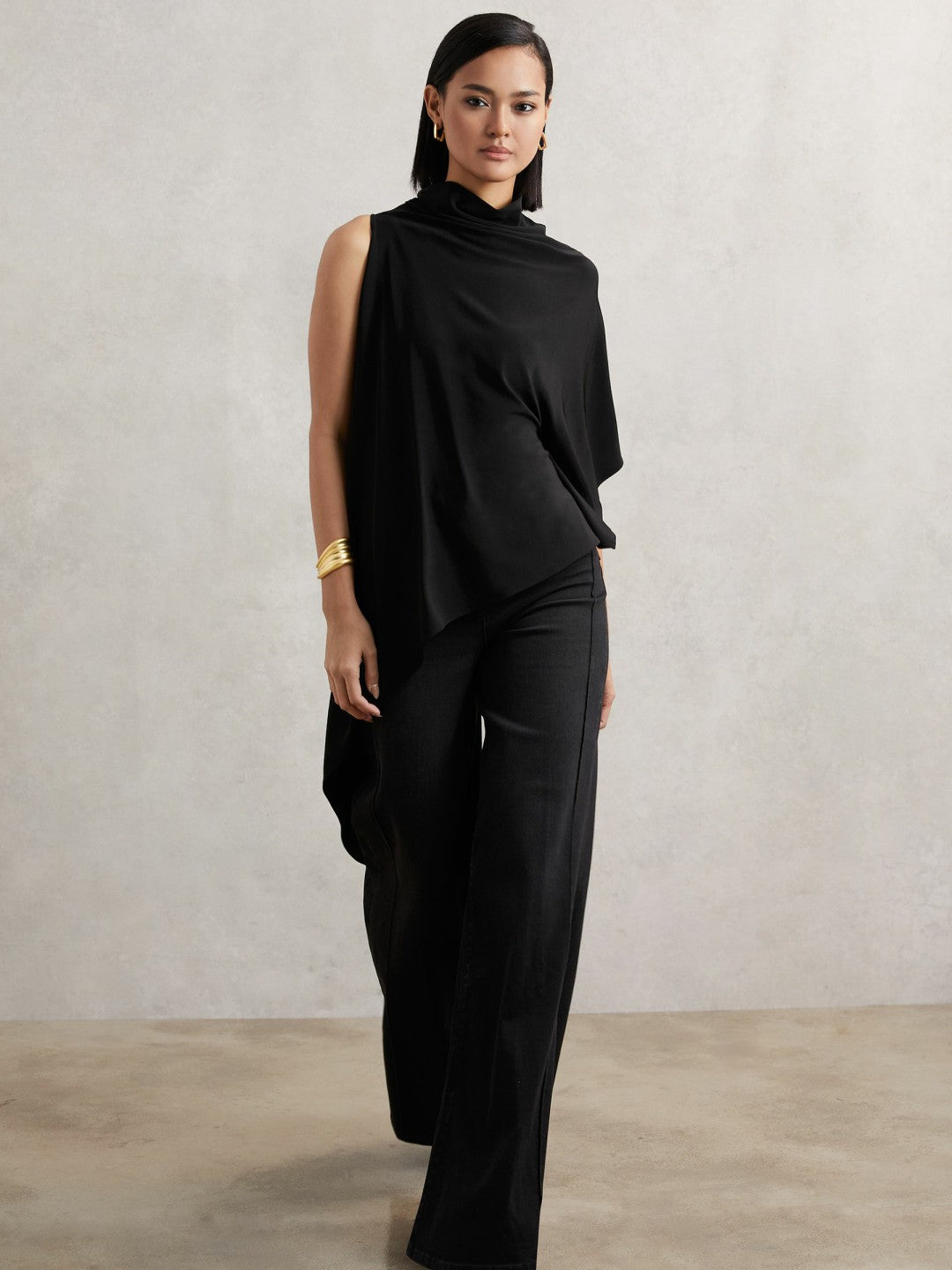 Cape Detail Top Black | Women