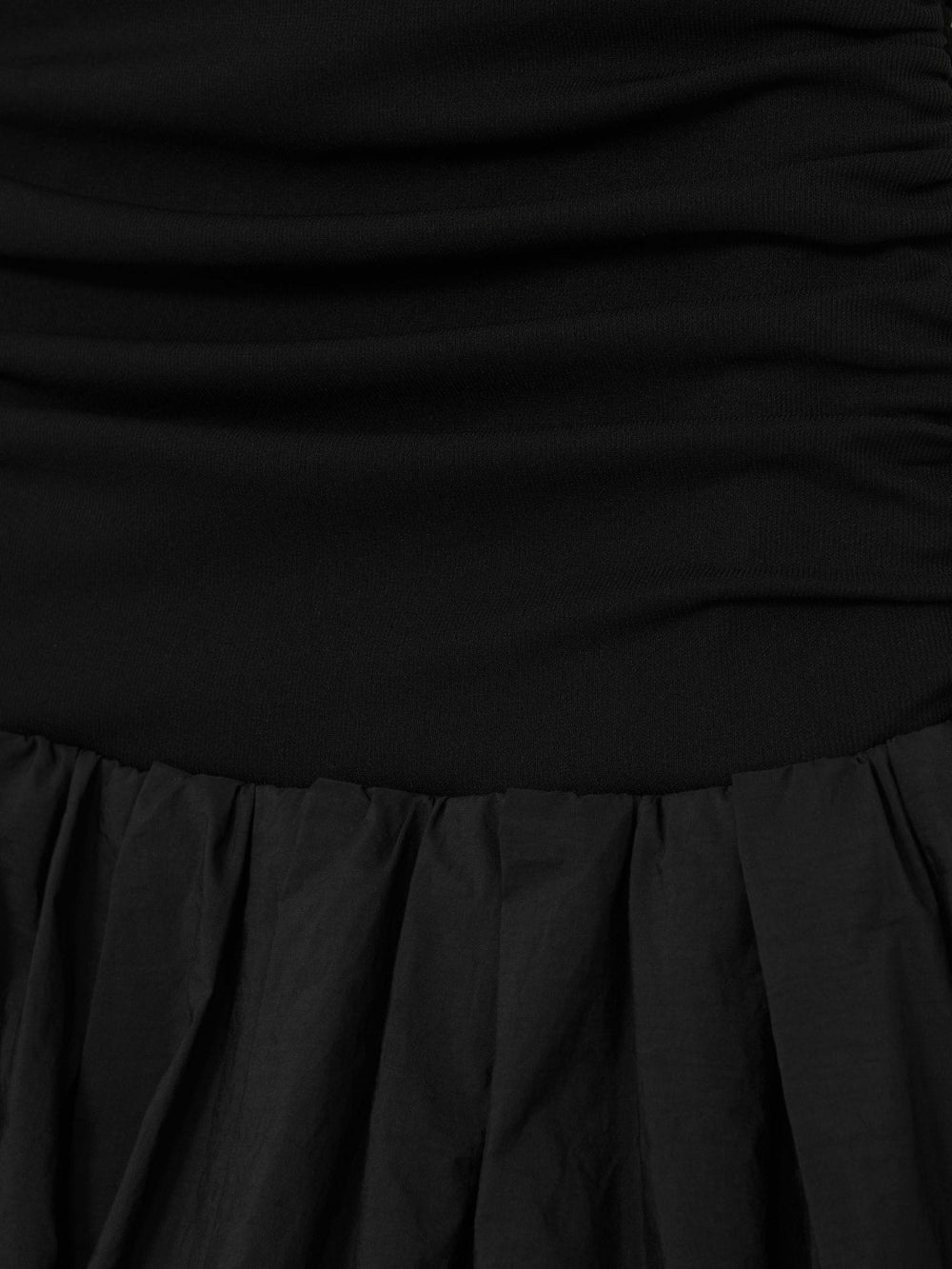 Off-Shoulder Puffball Mini Dress Black | Women