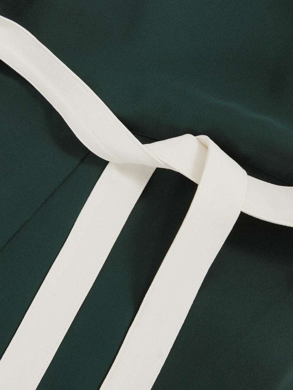 Colourblock Wide Leg Belted Jumpsuit Dark Green/Cream | Women