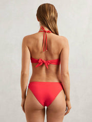 High Cut Bikini Bottoms Coral Red | Women