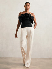 Sculptural Strapless Top Black | Women