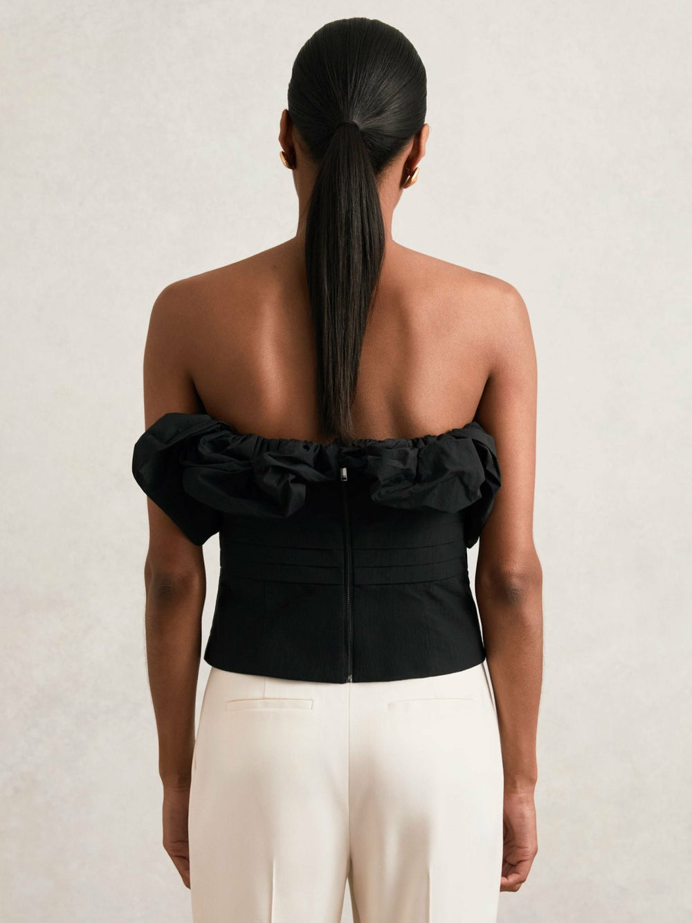 Sculptural Strapless Top Black | Women