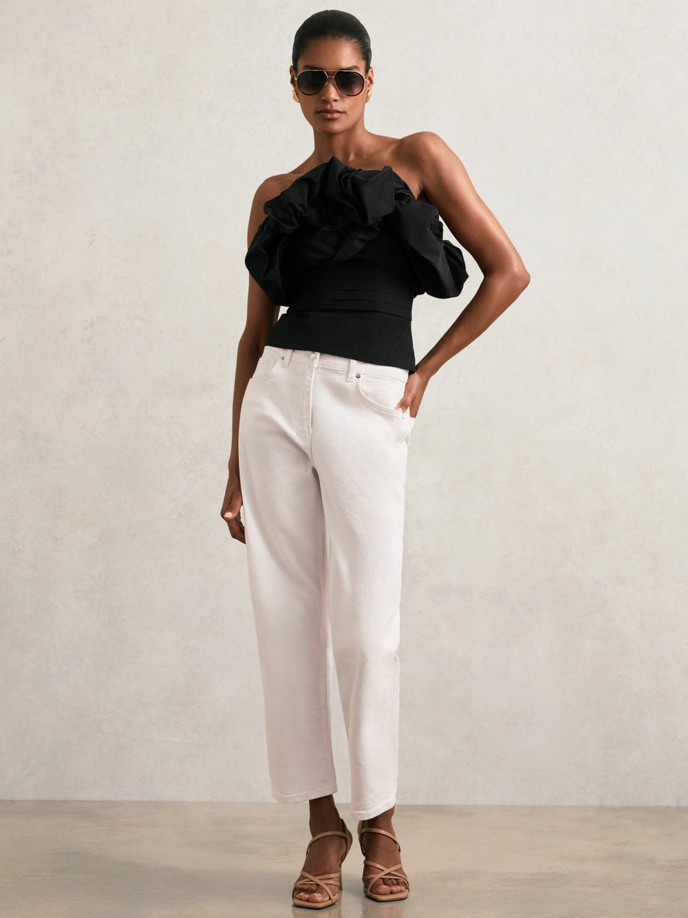 Sculptural Strapless Top Black | Women