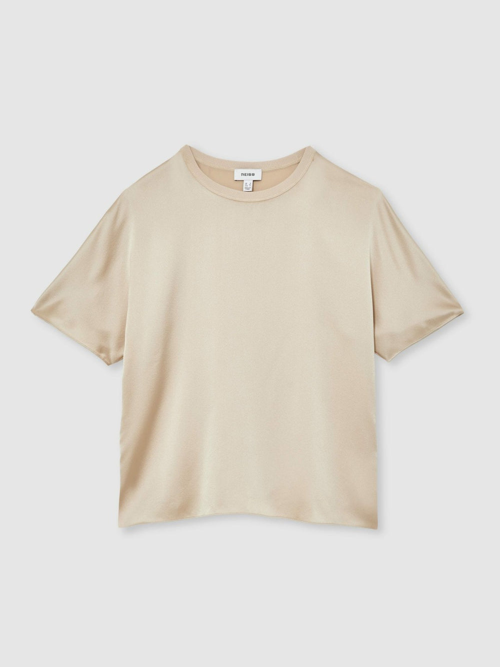 Silk Short-Sleeve Top Champagne Neutral | Women