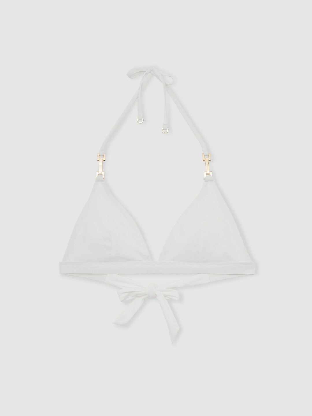 Triangle Halter Neck Bikini Top White | Women