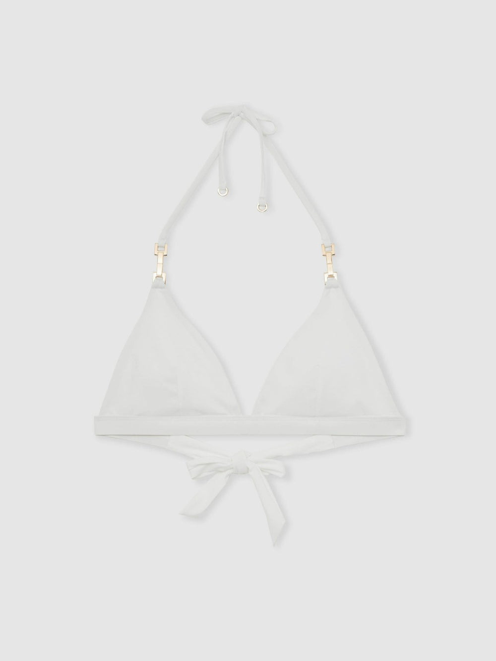 Triangle Halter Neck Bikini Top White | Women