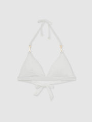 Triangle Halter Neck Bikini Top White | Women
