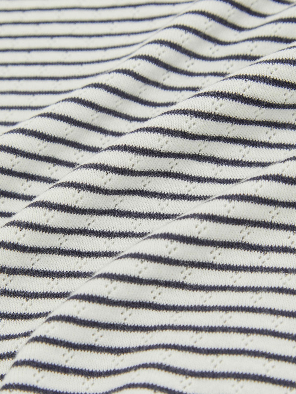 3-9 yrs Cotton Pointelle Long Sleeve Top Navy/White | Children & Baby