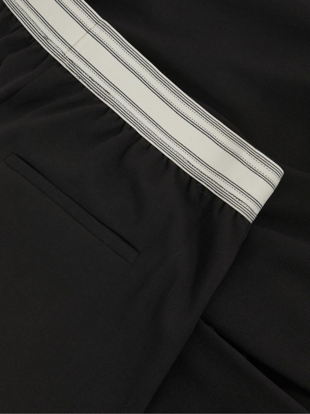 Wide-Leg Contrast-Waistband Trousers Black | Women