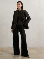 Ribbed Ruched Waist Vest Chocolate | Women