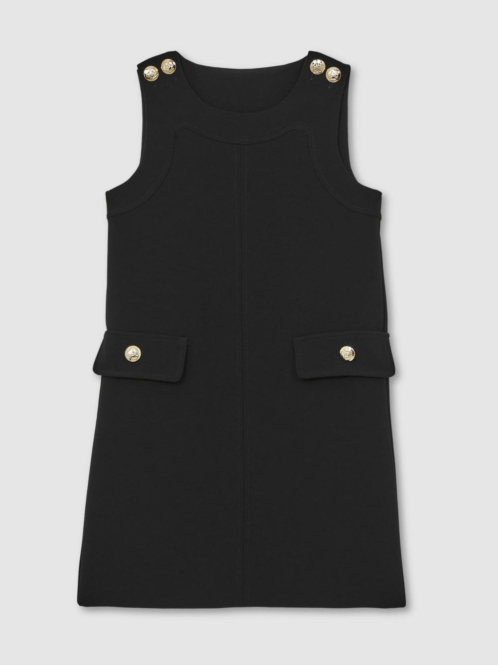 3-9 yrs Button-Detail Sleeveless Shift Dress Black | Children & Baby