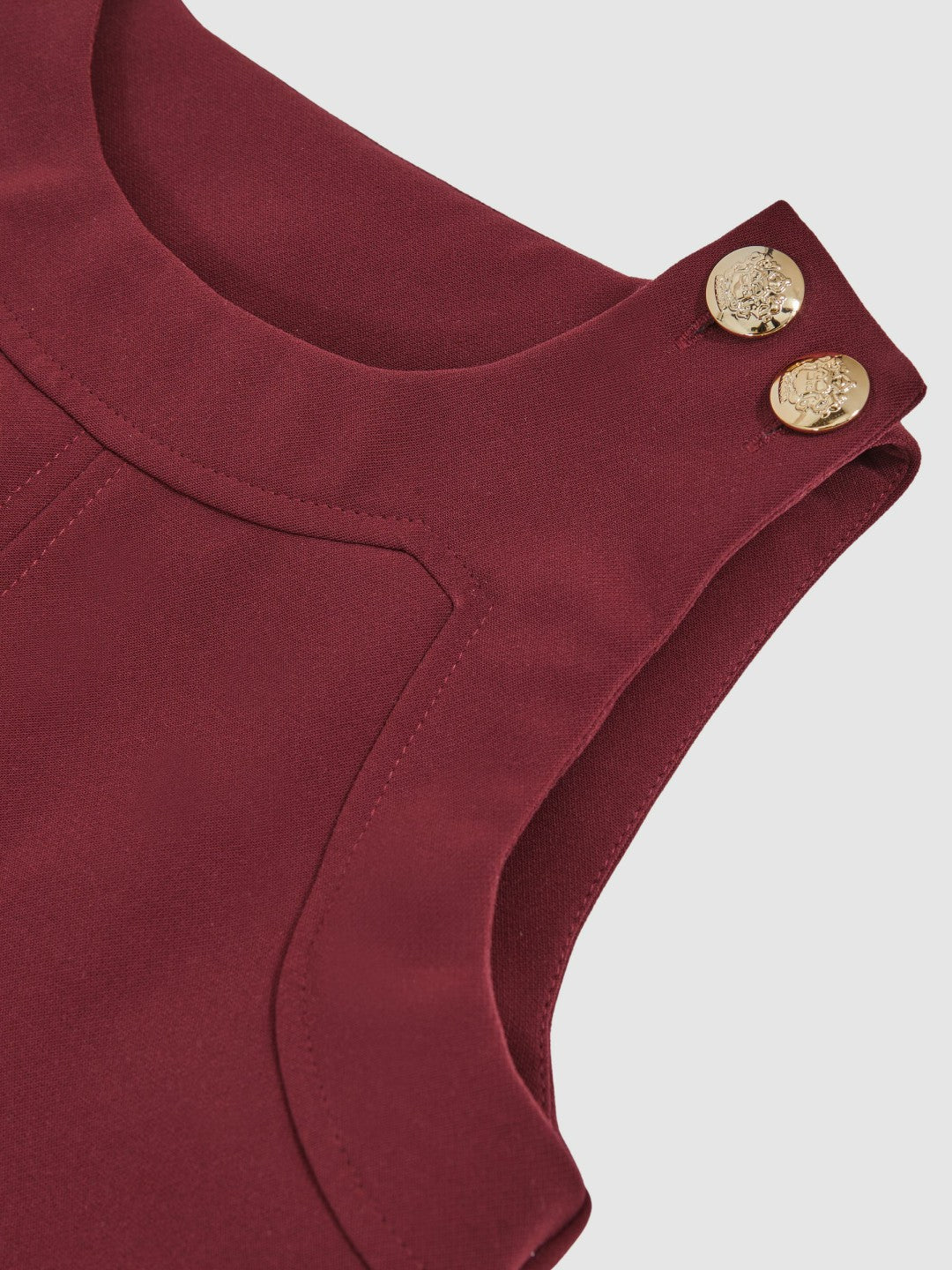 13-14 yrs Button-Detail Sleeveless Shift Dress Berry | Children & Baby