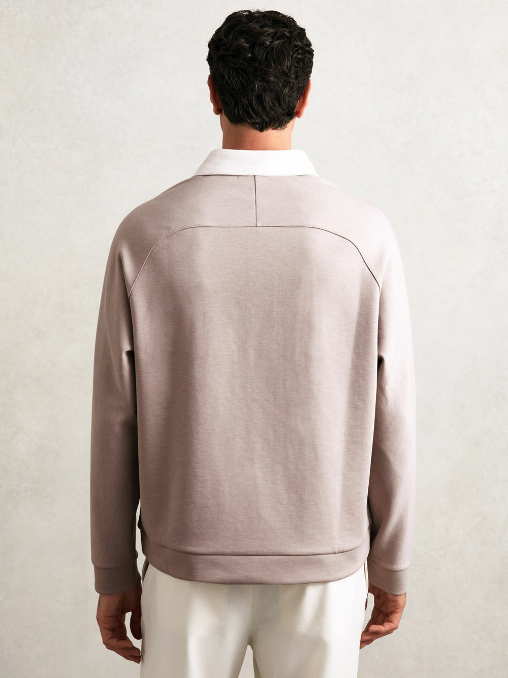 Colour Block Rugby Shirt Oatmeal/White | Men