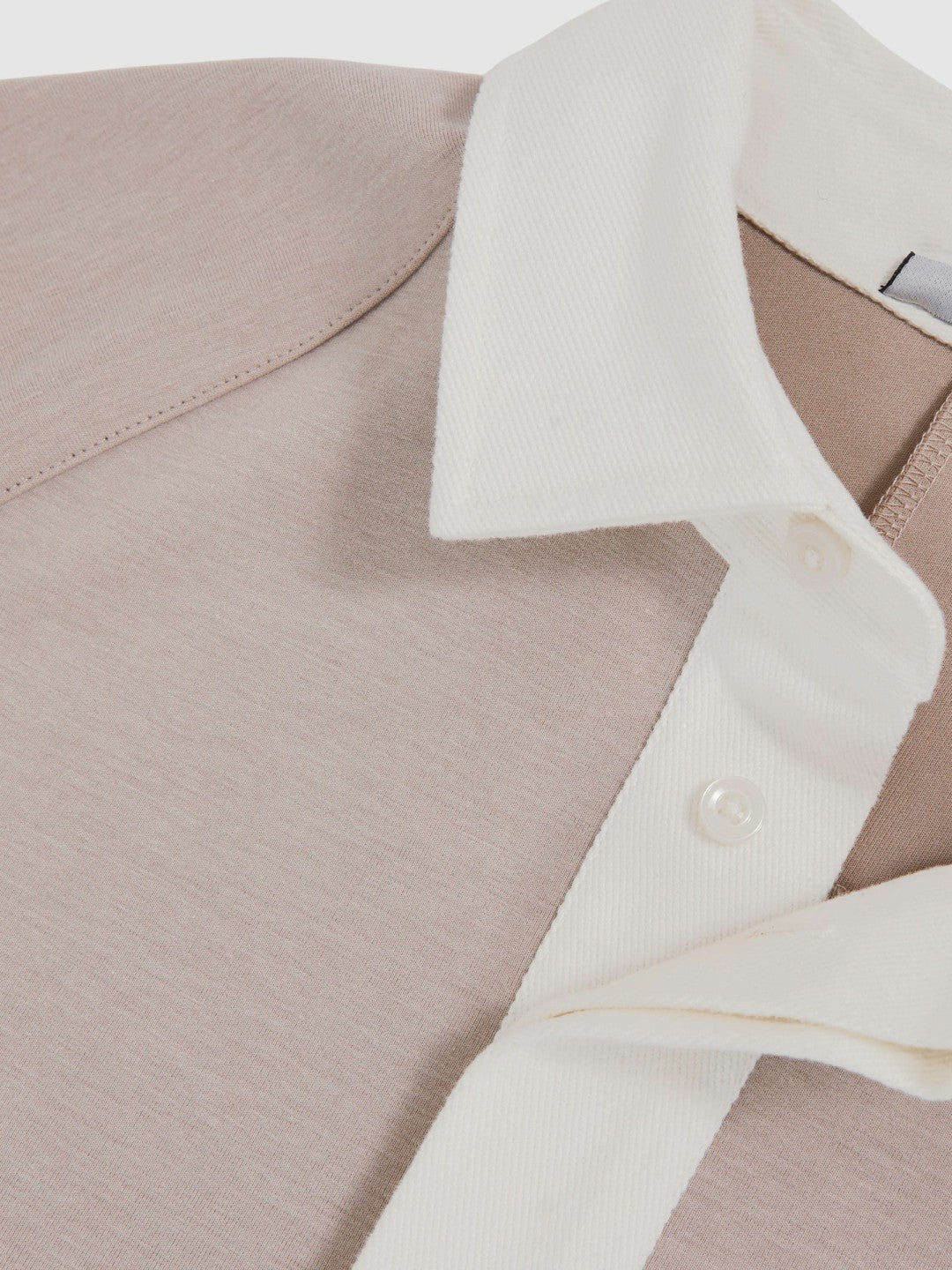 Colour Block Rugby Shirt Oatmeal/White | Men