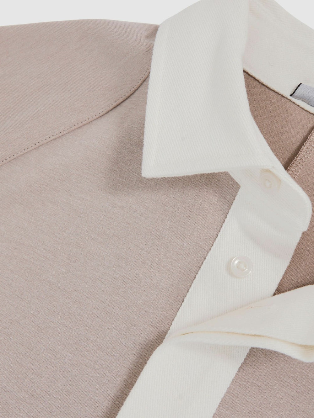 Colour Block Rugby Shirt Oatmeal/White | Men