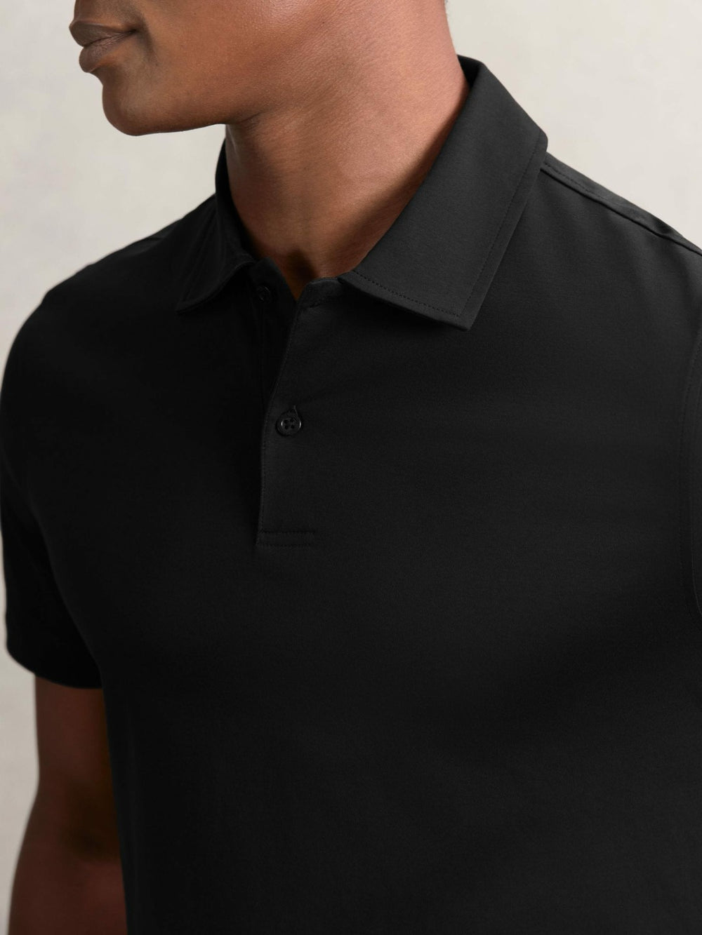 Cotton Short-Sleeve Polo Shirt Black | Men