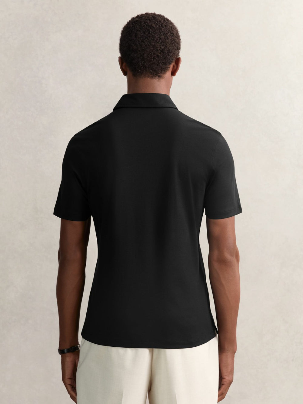 Cotton Short-Sleeve Polo Shirt Black | Men