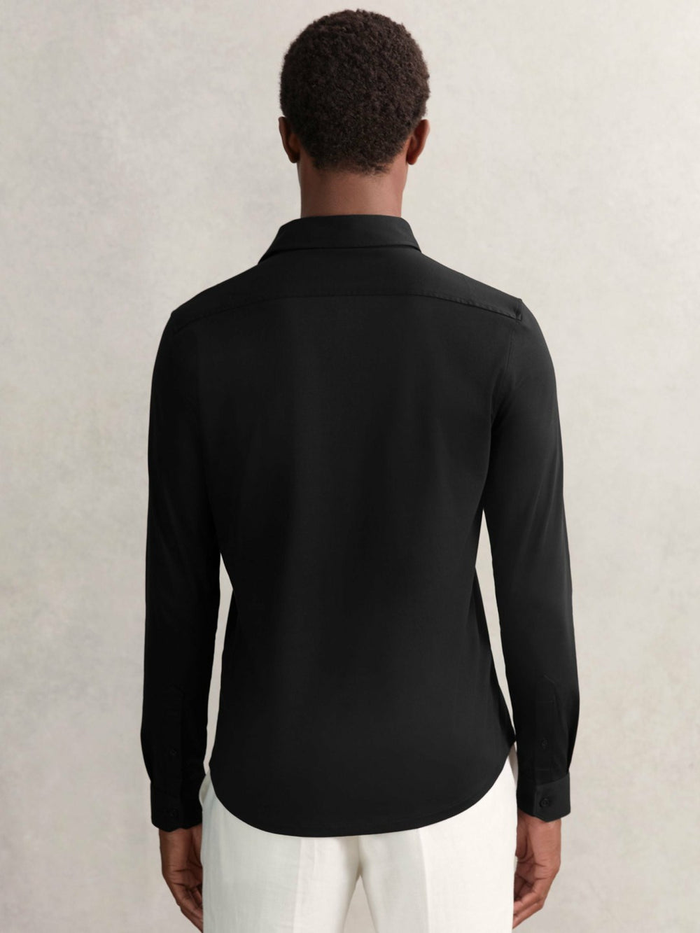 Cotton-Jersey Button-Through Shirt Black | Men