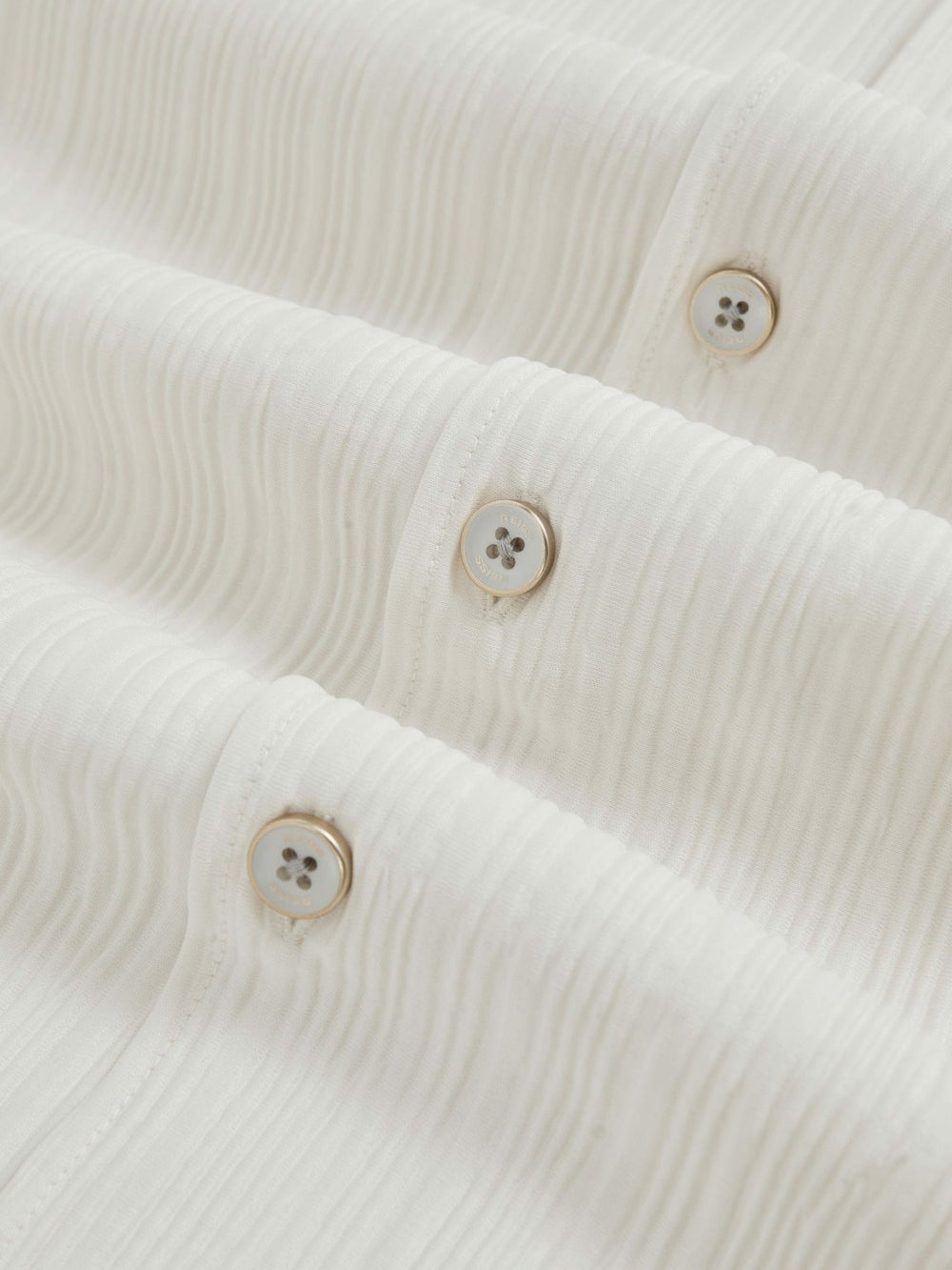 Plissé Cuban-Collar Long-Sleeve Shirt Off White | Men