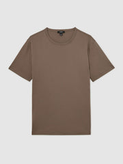 Airwater-Cotton Crew-Neck T-Shirt Taupe Brown | Men