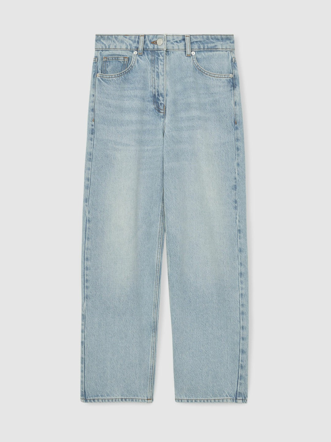 Petite Mid-Rise Straight-Leg Jeans Pale Blue | Women
