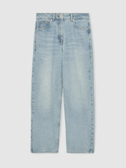Petite Mid-Rise Straight-Leg Jeans Pale Blue | Women