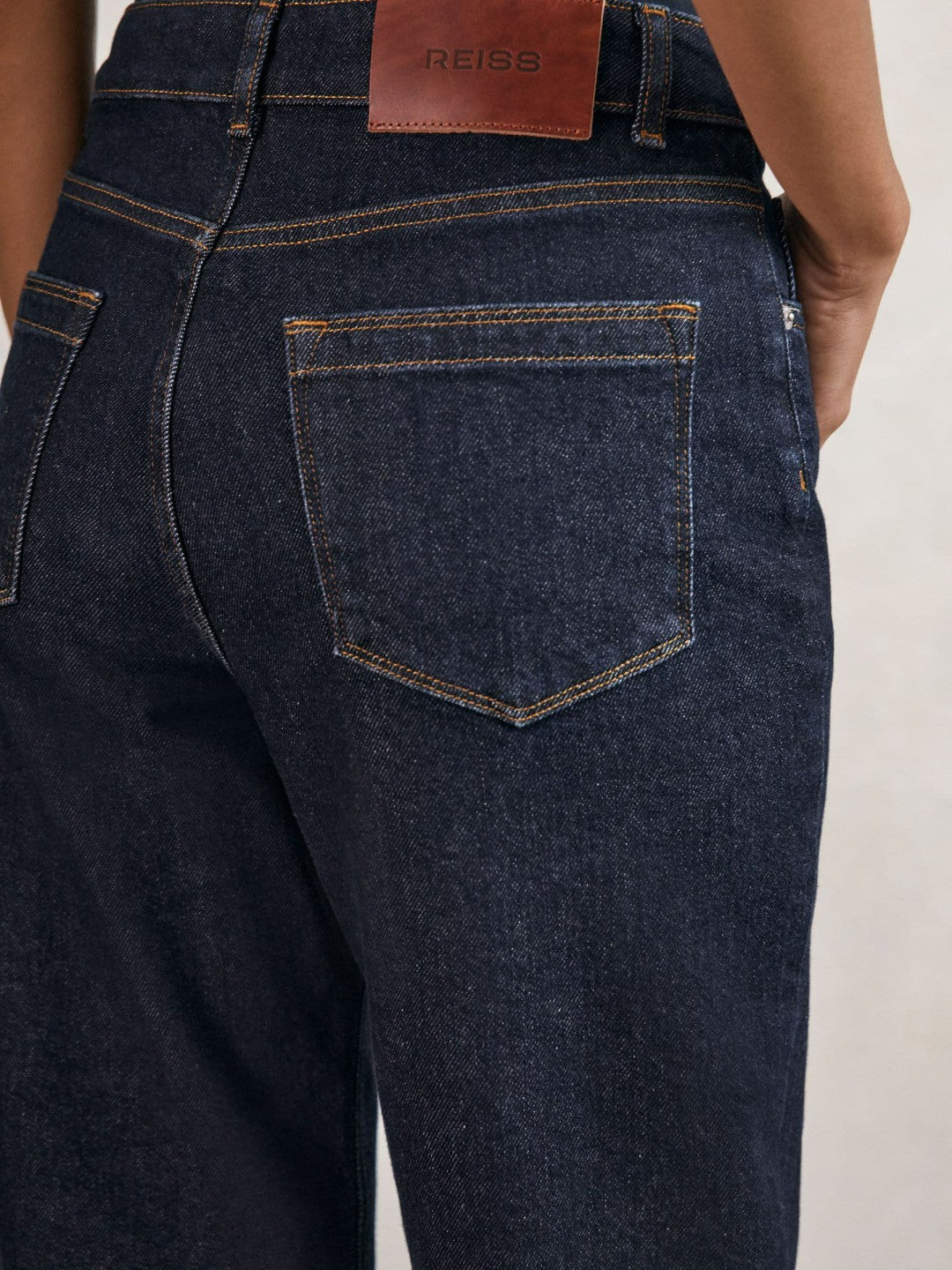 Petite Mid-Rise Straight-Leg Jeans Dark Blue | Women
